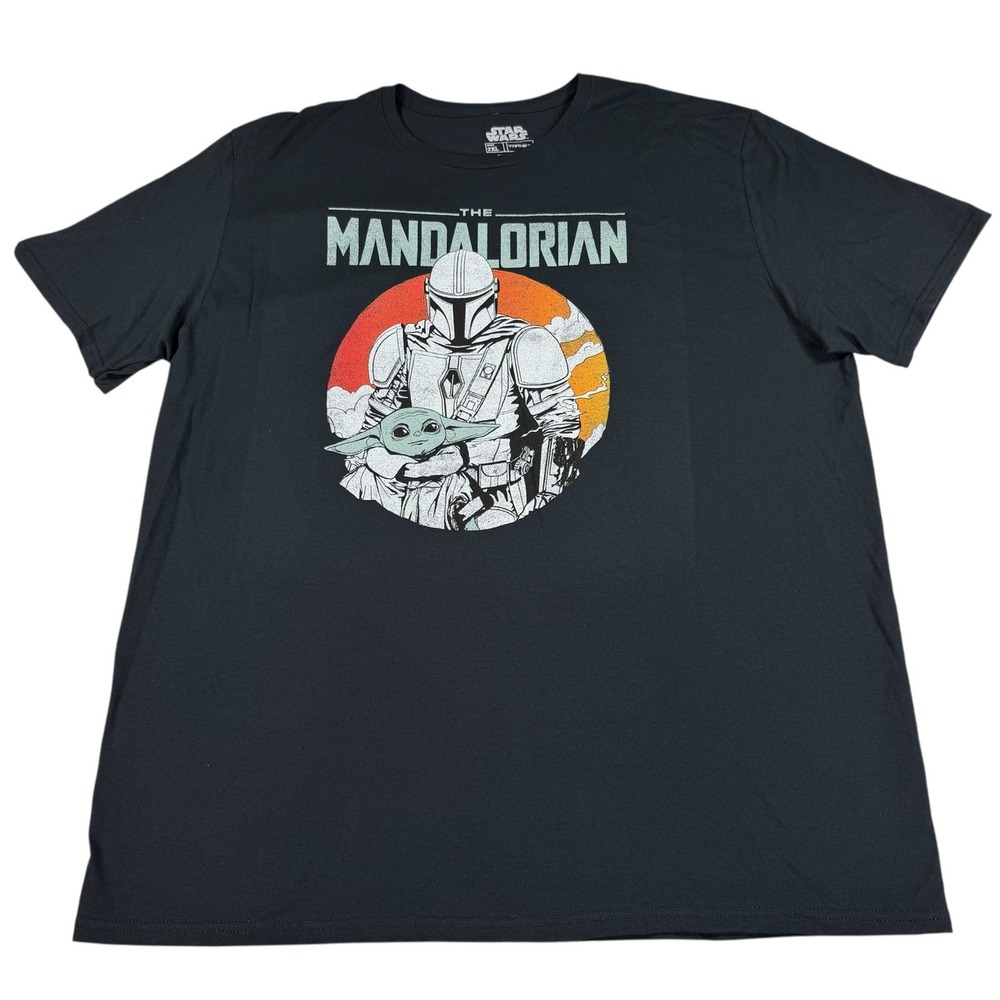 Star Wars‎ Grogu Baby Yoda T Shirt Mens 2XL Black Mandalorian Fifth Sun Disney